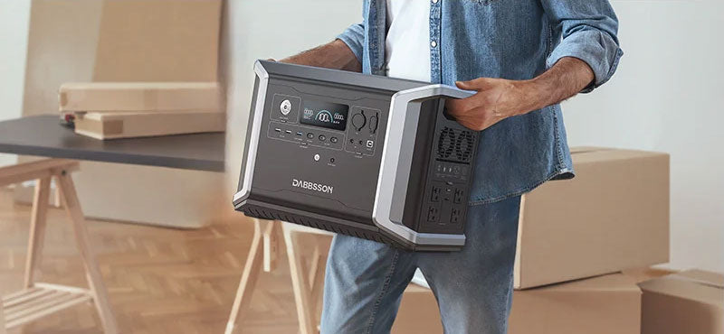 Dabbsson patented battery technology ensures 30% lighter than similar power station on the market. Ergonomically designed dual handles maximize the portability.