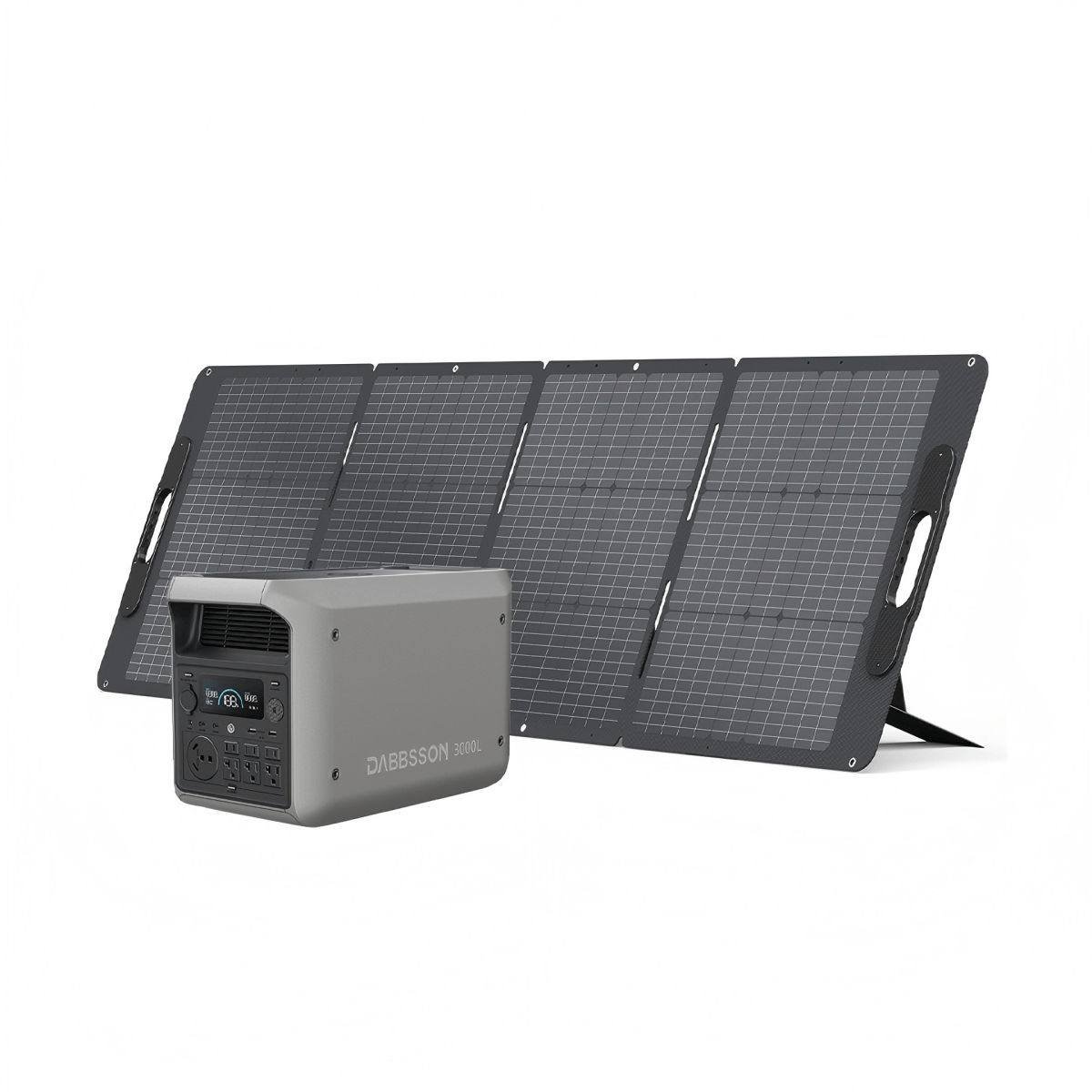 Dabbsson Solar Generator Dbs1300 1330Wh 1200w Portable Power Station with 2x120W Solar Panels Foldable for RV Camping Outdoor