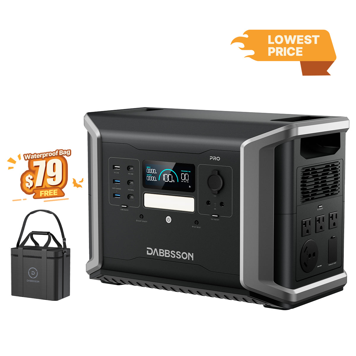 Dabbsson DBS2100 Pro Portable & Home Back Up Power Station | 2150Wh, 2400W
