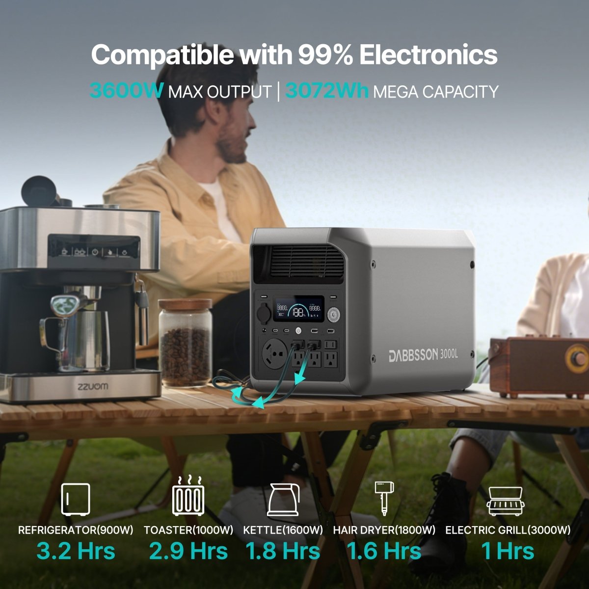 Dabbsson 3000L Portable Solar Generator | 3072Wh, 3000W
