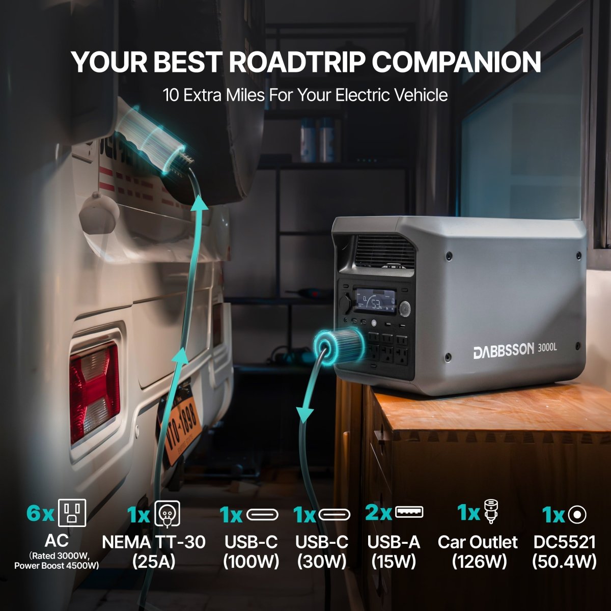 Dabbsson 3000L Portable Solar Generator | 3072Wh, 3000W | Dabbsson US