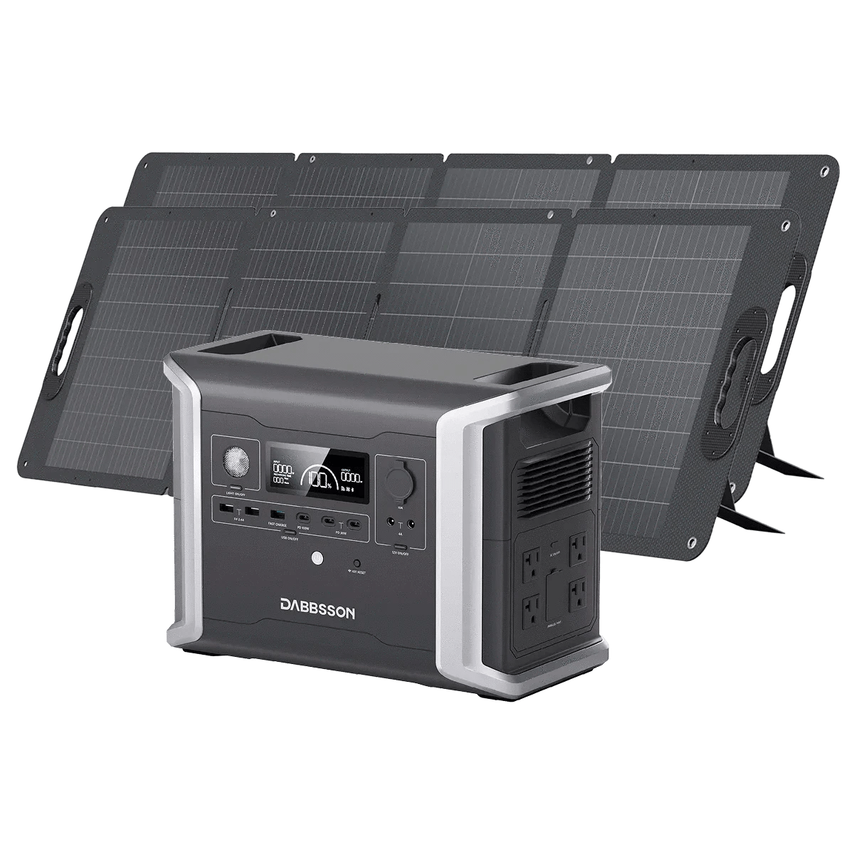 DBS1300 Portable Solar Generator 1330Wh – Expandable, Fast Charging, 15-Year Battery Life DBS1300 + 2*120W Solar Panel