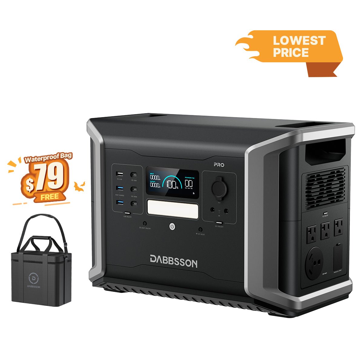 Dabbsson DBS1400 Pro Portable & Home Backup Power Station | 1382Wh, 2400W