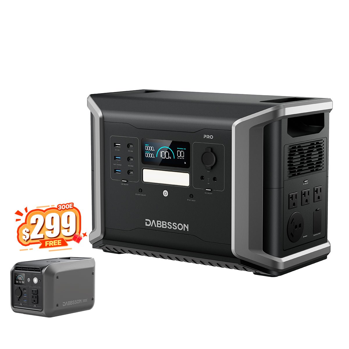 Dabbsson DBS2100 Pro Portable & Home Back Up Power Station | 2150Wh, 2400W
