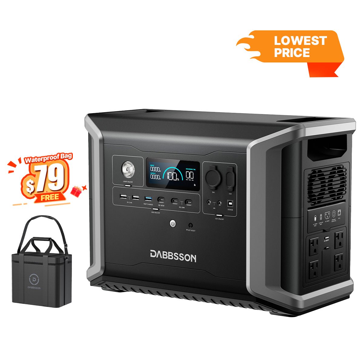 Dabbsson DBS2300 Plus Portable & Home Backup Power Station | 2330Wh, 2200W